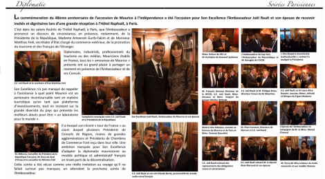 RECEPTION pour le 48ème anniversaire de l'indépendance de MAURICE